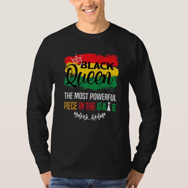 Camiseta Black Queen The Most Powerful Piece The Game Black (Frente)