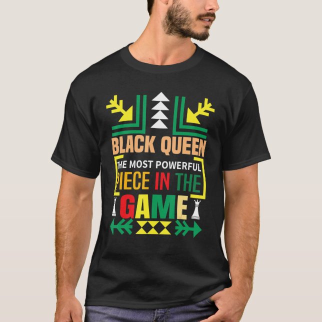 Camiseta Black Queen The Most Powerful Piece The Game Black (Frente)