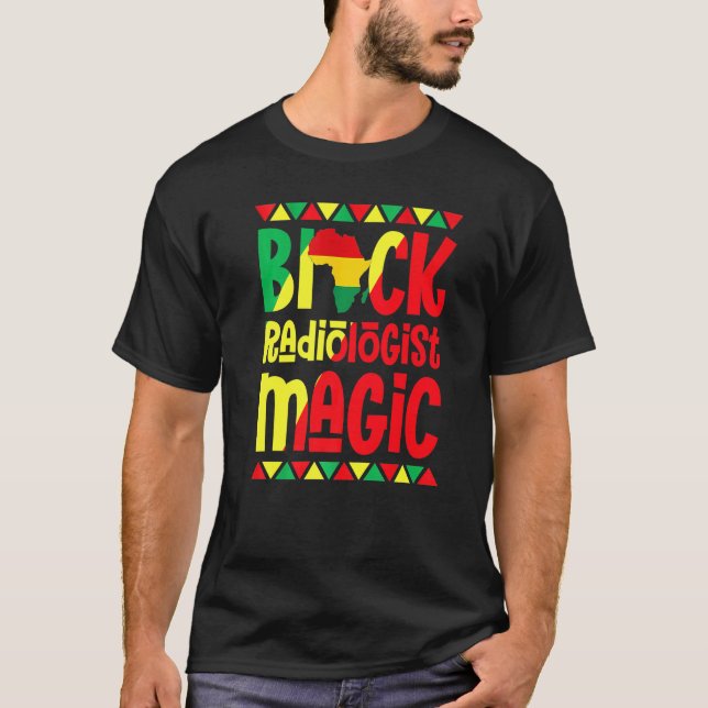 Camiseta Black Radiologist Magic African Pride Black Histor (Frente)