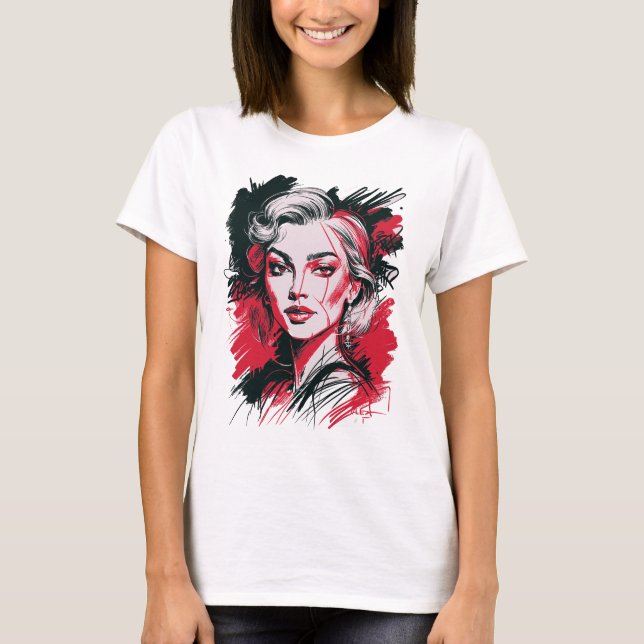Camiseta Black & Red Woman 1 (Frente)