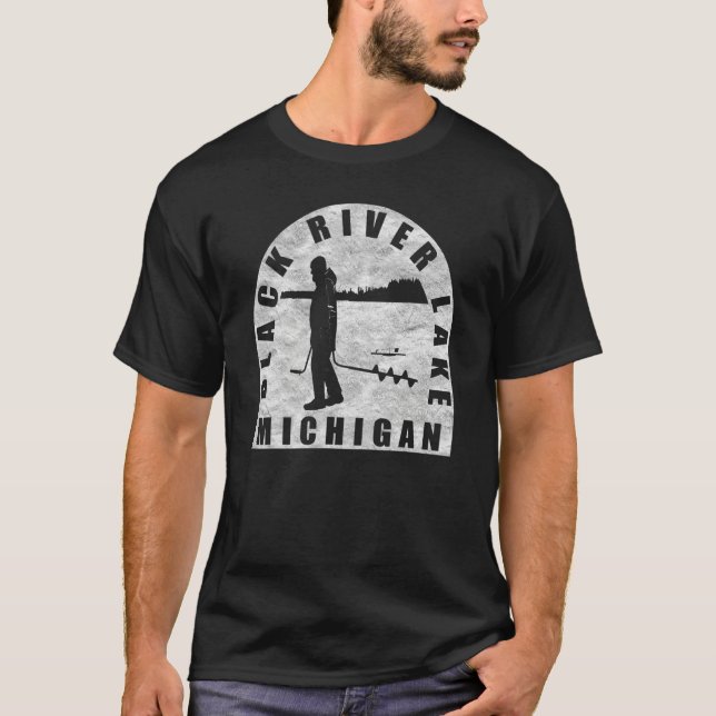 Camiseta Black River Lake Ice, Michigan (Frente)