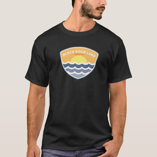 Camiseta Black Rock Lake Georgia Ga Sunset Vacation Souveni (Frente)
