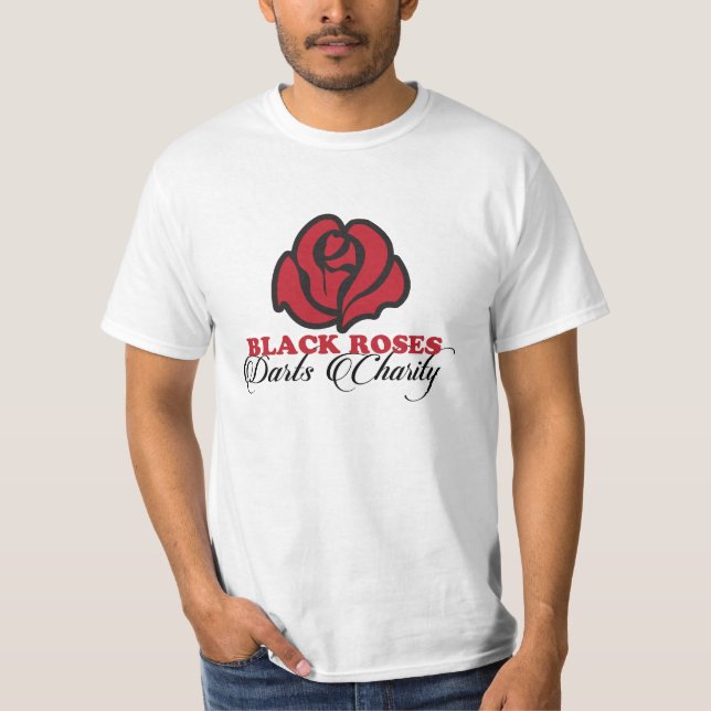 Camiseta Black Roses Darts Charity T-shirt (Frente)