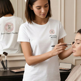 Camiseta Black Script Employee Name Business Logo