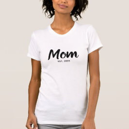 Camiseta Black Script Mom Established Date Custom Text