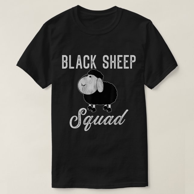 Camiseta Black Sheep Squad Funny Design (Frente do Design)