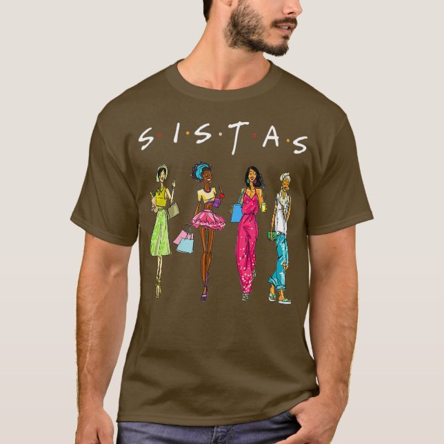 Camiseta Black Sistas Queen Melanin African American (Frente)