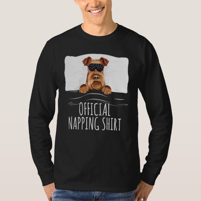 Camiseta Black Sleep Mask Irish Terrier Oficial Napoleando (Frente)