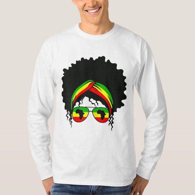 Camiseta Black Smart Afro Love Melanin American African Mãe (Frente)