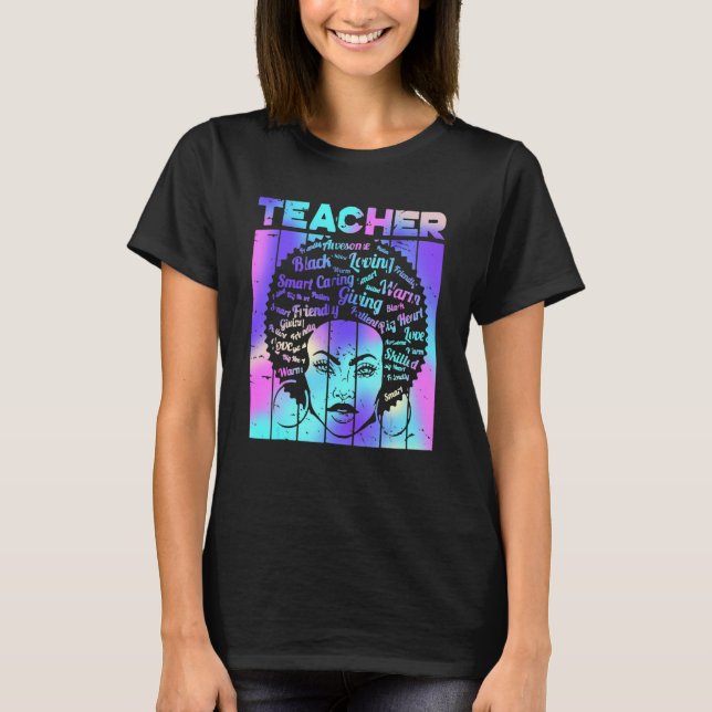 Camiseta Black Smart Teacher Afro Love Melanin African Amer (Frente)