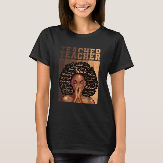 Camiseta Black Smart Teacher Afro Love Melanin African Amer (Frente)