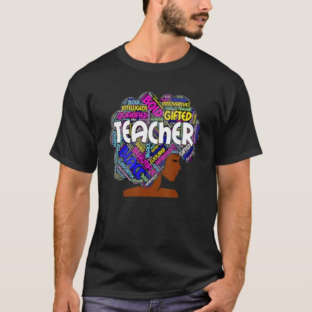 Camiseta Black Smart Teacher Afro Love Melanin African Amer (Frente)