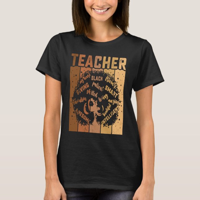 Camiseta Black Smart Teacher Afro Love Melanin African Amer (Frente)