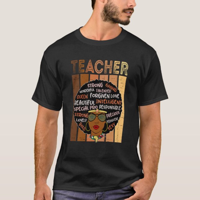 Camiseta Black Smart Teacher Afro Love Melanin African Amer (Frente)