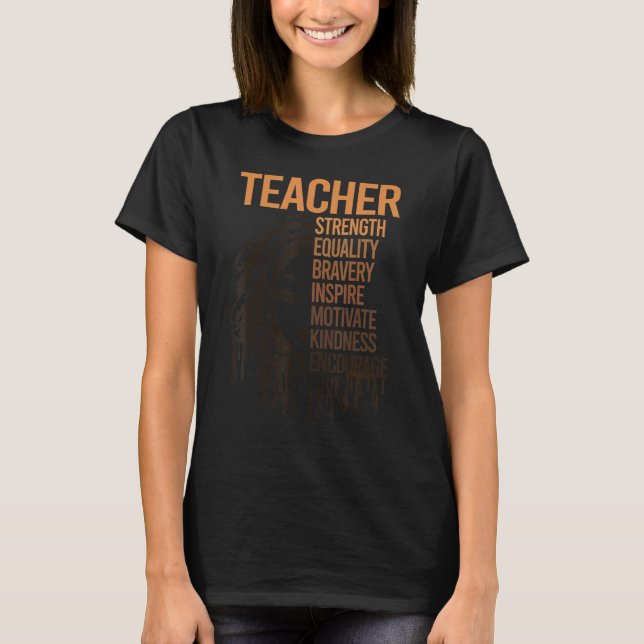 Camiseta Black Smart Teacher Afro Love Melanin African Amer (Frente)