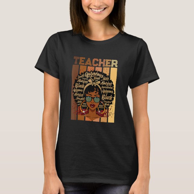 Camiseta Black Smart Teacher Afro Love Melanin African Amer (Frente)