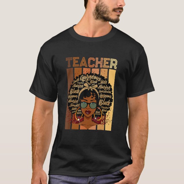 Camiseta Black Smart Teacher Afro Love Melanin African Amer (Frente)