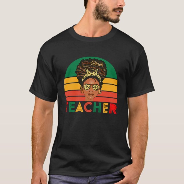 Camiseta Black Smart Teacher Afro Love Melanin African Amer (Frente)
