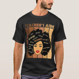 Camiseta Black Smart Teacheru2019s Aide Afro Diva African A