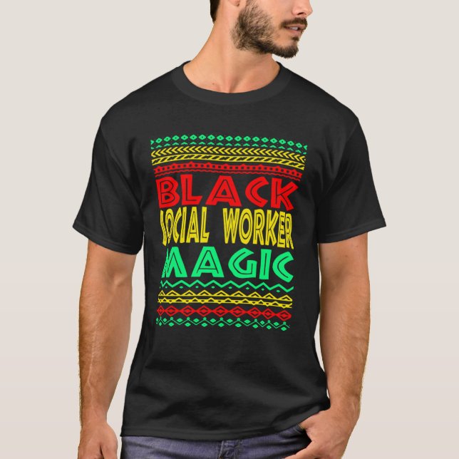 Camiseta Black Social Worker Magic Social Work Graduation M (Frente)