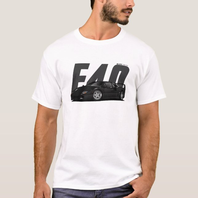 Camiseta Black Sports Super Carro Retro F40 F-40 (Frente)