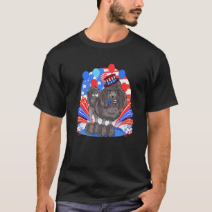 Camiseta Black Standard Poodle Patriotic 4 De Julho America