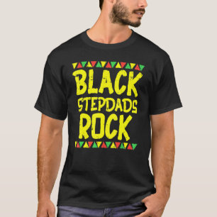 Camiseta Black Stepdad Rock Kente African American Pride Hi