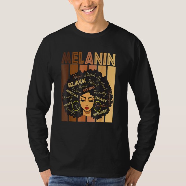 Camiseta Black Strong Afro Love Melanin African American Wo (Frente)