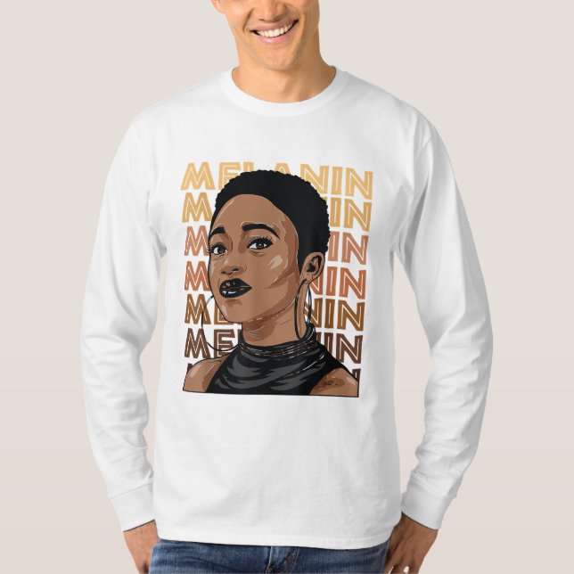 Camiseta Black Strong Girl Afro Love Melanin African Americ (Frente)
