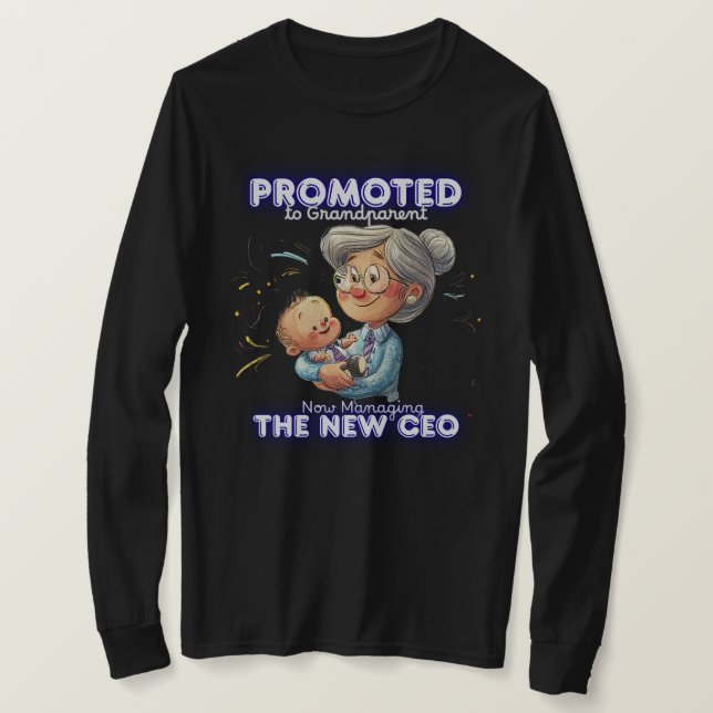 Camiseta Black Sweatshirt | Promoted to Grandparent | Funny (Frente do Design)