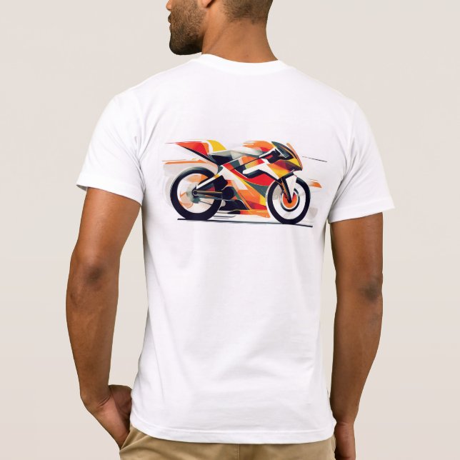 Camiseta Black t-shirt with a bold motorcycle design. (Verso)