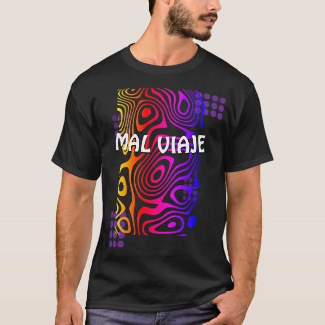 Camiseta Black t-shirt with multicolored design. (Frente)
