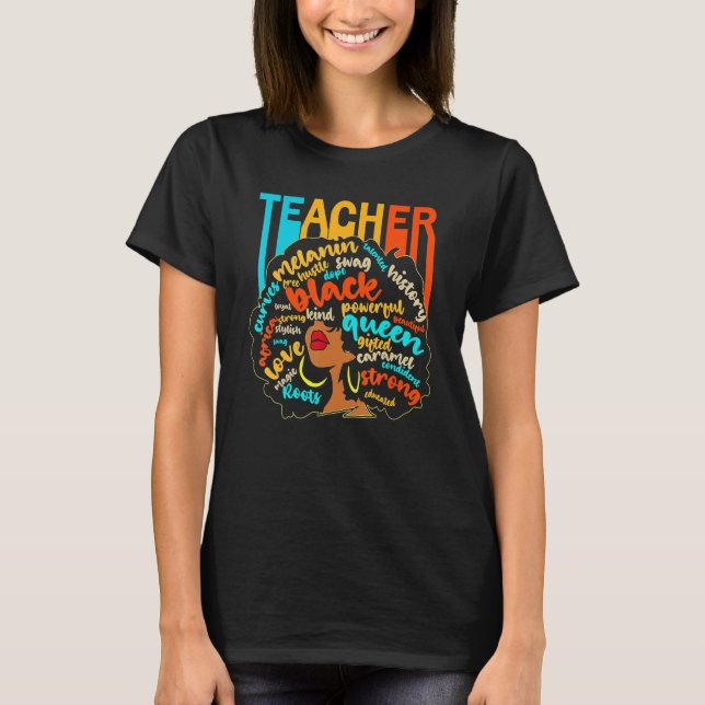 Camiseta Black Teacher Educator Magic Africa Proud History  (Frente)