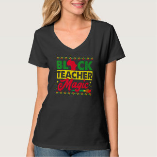 Camiseta Black Teacher Magic African History Month Great Fo