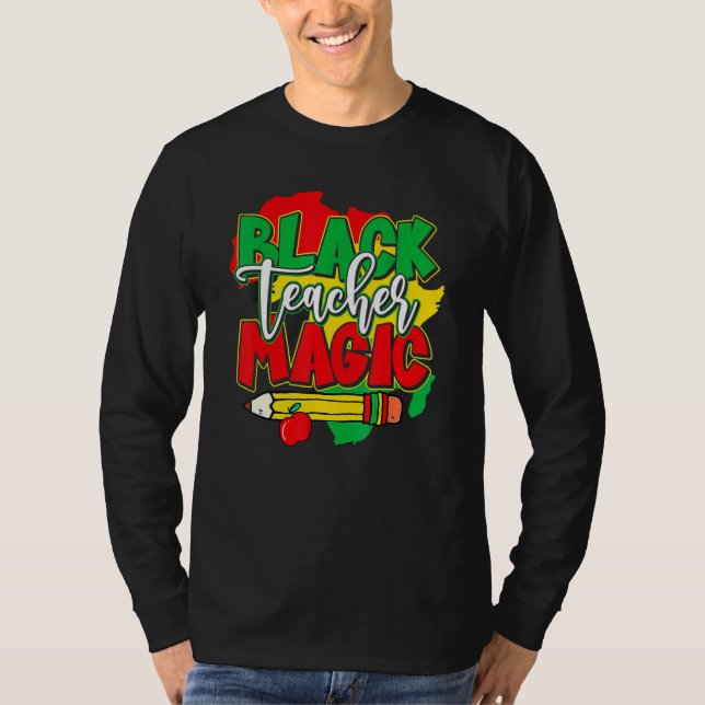Camiseta Black Teacher Magic Black History Month African Am (Frente)