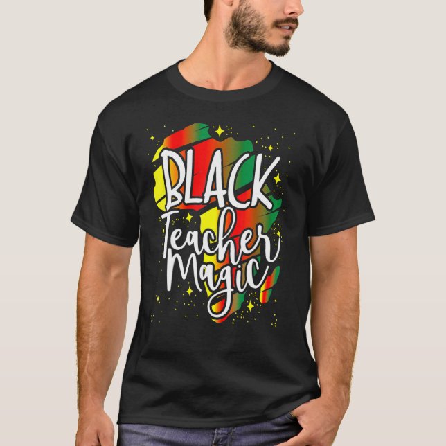 Camiseta Black Teacher Magic Black History Month African Am (Frente)