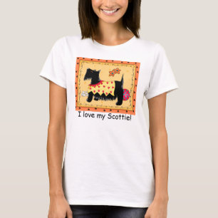 Camiseta Black Terrier Dog Yellow Red Custom Scottie Love