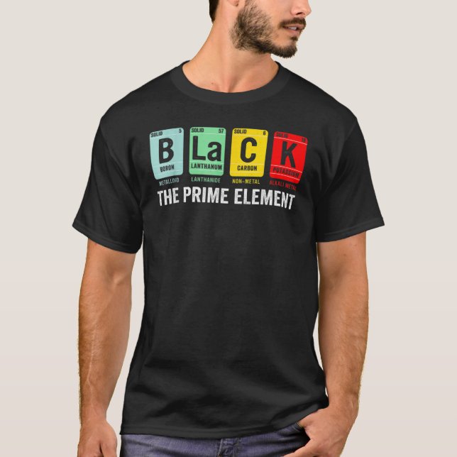 Camiseta Black The Prime Element Chemistry Science Black Hi (Frente)