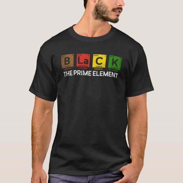 Camiseta Black The Prime Element Periodic Table Black Histo (Frente)