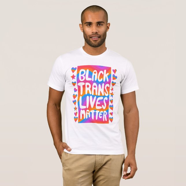 Camiseta Black Trans Lives Matéria BLM Transgender Rainbow (Frente Completa)