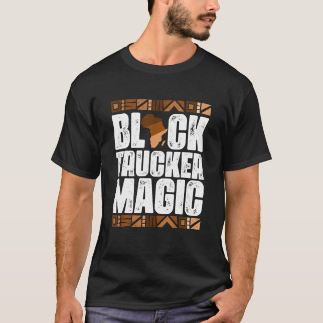 Camiseta Black Trucker Magic Black History Mês BLM (Frente)