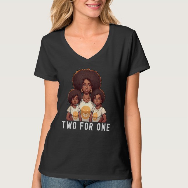 Camiseta Black Twin Dad Fathers Day Two for one  Quote (Frente)