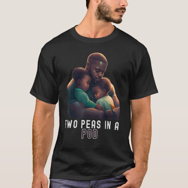Camiseta Black Twin Dad Fathers Day, Two Peas in a Pod Funn (Frente)