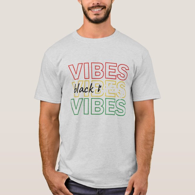 Camiseta Black Vibes Inspirational Graphic Design (Frente)