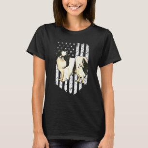 Camiseta Black White American Flag Japonês Chin 4th Of Jul