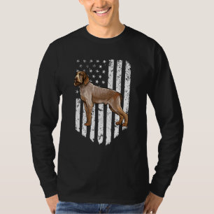 Camiseta Black White American Flag Spinoni Italiani 4th Of