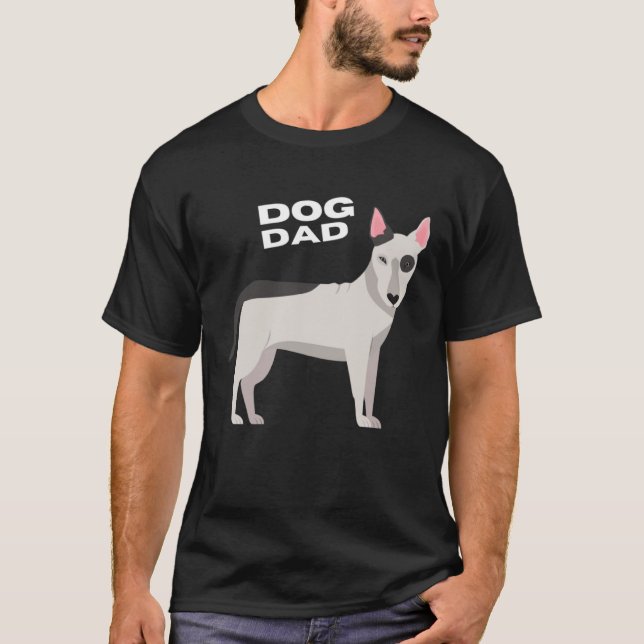 Camiseta Black & White Bull Terrier Dog Dad (Frente)