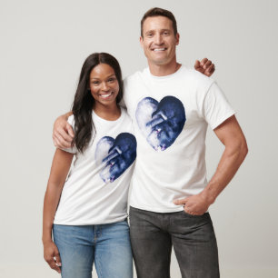 Camiseta Black White Cat Bird Love Watercolor