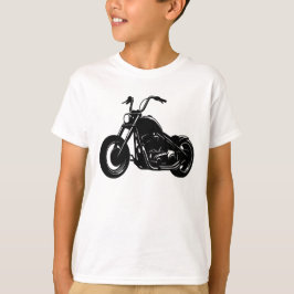 Camiseta Black White Classic Cruiser Motorcycle Vector Art