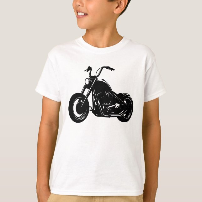 Camiseta Black White Classic Cruiser Motorcycle Vector Art (Frente)